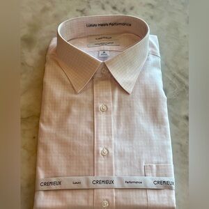 Daniel Cremieux men’s dress shirt pink & white check size 18/35